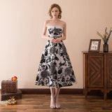 Strapless Lace A-line Sleeveless Chiffon Homecoming Dress 6-16622