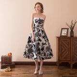 Strapless Lace A-line Sleeveless Chiffon Homecoming Dress 6-16622
