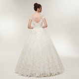 A-line Lace Long Chiffon Wedding Dress