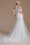 Gorgeous Mermaid Off The Shoulder Lace Tulle Wedding Dress