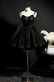 Sexy Black Tulle Mini Prom Dress Homecoming Dress