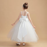 Ivory Straps Flower Girl Dress With Lace Appliques FL0010