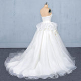 Gorgeous Ivory Ball Gown Sweetheart Sweep Train Tulle Wedding Dress N2350