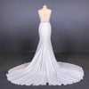 Sheer Neck Mermaid Long Wedding Dress With Appliques, Long Bridal Dress N2304