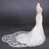 Sexy Spaghetti Straps Mermaid Wedding Dress With Lace Mermaid Bridal Dress N2302