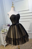 Black Sweetheart Tulle Mini Prom Dress Homecoming Dress