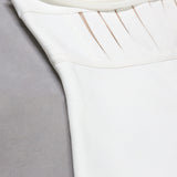White Straps Back Slit Sleeveless Homecoming Dress