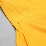 Yellow Sweetheart Strapless Pleats Bandage Short Homecoming Dress