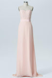 Blush A Line Floor Length Sweetheart Strapless Sleeveless Appliques Cheap Bridesmaid Dresses B176 - bohogown