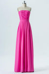 Peony A Line Floor Length Straight Strapless Sleeveless Lace Appliques Cheap Bridesmaid Dresses