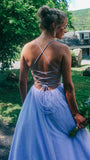 A-Line Custom Pageant Dress Sparkly Lavender Formal Evening Dress Long Prom Dress