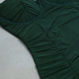 Elegant Green Spaghetti Straps Pleats Short Homecoming Dress
