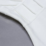 White Deep V-Neck Half Sleeves Short Homecoming Dress