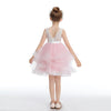 Pink V Back Tulle Layered Flower Girl Dress FL0019