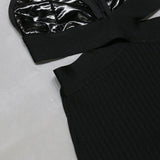 Sexy Black Straps V-Neck Leather Open Back Short Homecoming Dress