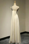 A Line Floor Length One Shoulder Sleeveless Beading Bridesmaid Dress, Wedding Party Dress B316