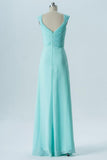 Mint Green A Line Floor Length Sweetheart Sleeveless Open Back Cheap Bridesmaid Dresses B135 - Ombreprom