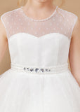 Sleeveless Ivory Tulle Lace Flower Girl Dress FL0029