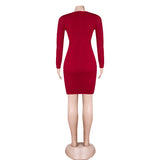 Elegant Burgundy V-Neck Long Sleeves Sheath Short Homecoming Dress