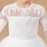 Lace Tulle Satin Princess Flower Girl Dress FL0045