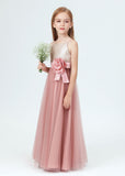 Tulle Spaghetti Strap Sequined Flower Girl Dress FL0049