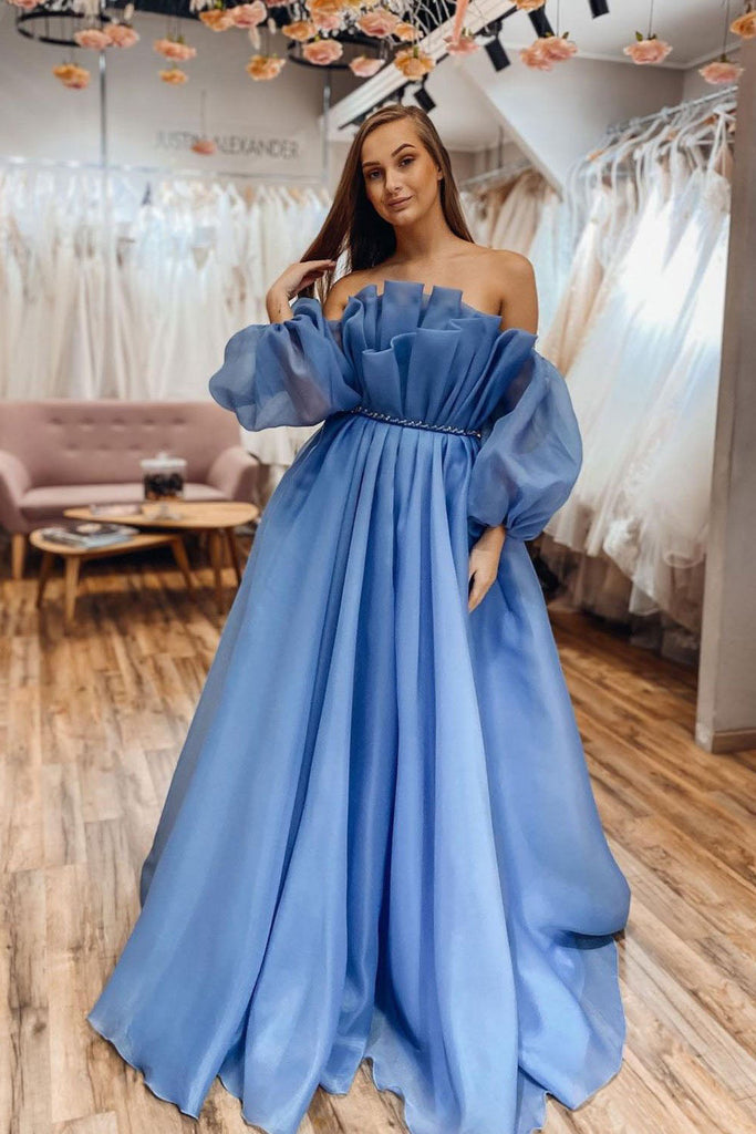 Buy THE LONDON STORE Women's Peacock Blue Strapless Organza Ball Gown  (US-16, Peacock Blue) at Amazon.in