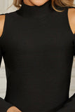 Black High Neck Long Sleeves Midi Homecoming Dress