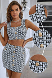 Black and White Two Pieces Mini Homecoming Dress