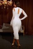 White Straps Tight Tea Length Homecoming Dress