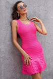 Chic Rose Red A-Line Sleeveless Tight Short Homecoming Dress