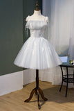 A-Line Sleeveless Tulle Short Prom Dress Summer Dress Homecoming Dress