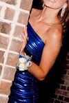 Navy Blue Chic One Shoulder Tight Homecoming Dress