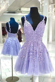 Pretty Lace Appliques A-line Short Prom Dress, Homecoming Dress
