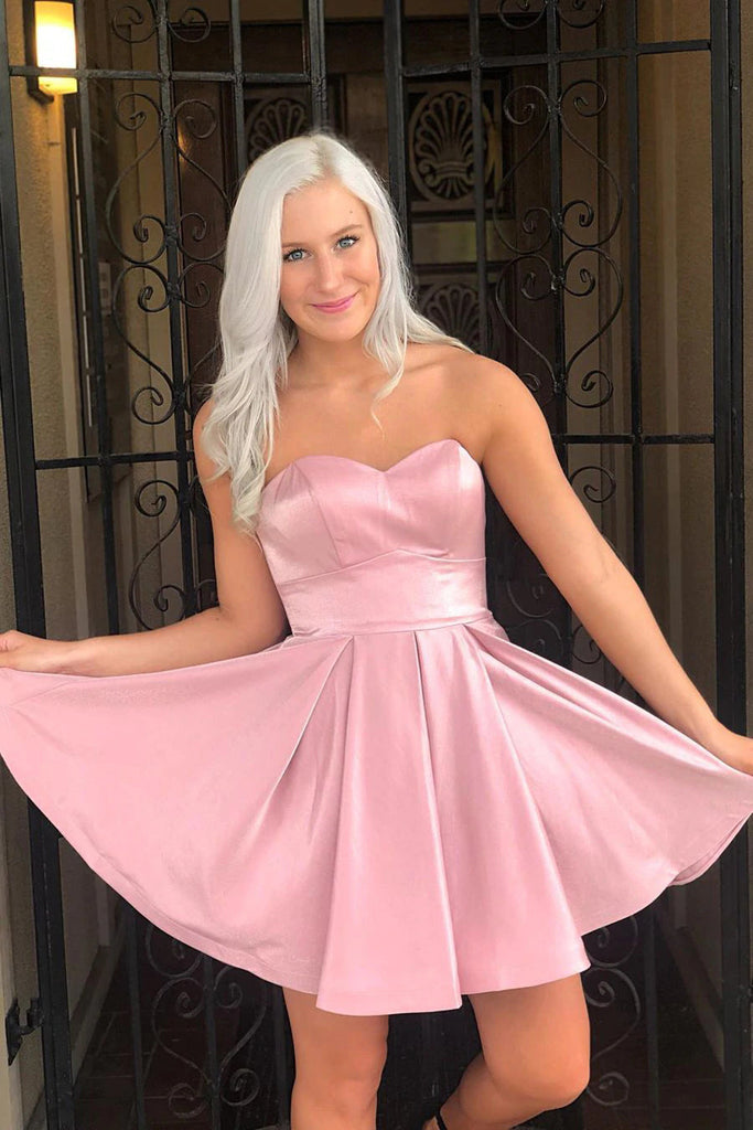 Sweetheart A-Line Pink Short Homecoming Dress
