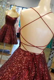 A-Line Glitter Criss Cross Straps Short Homecoming Dress
