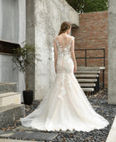 Sweetheart Sleeveless Mermaid Embroidered Tulle Lace Wedding Gown