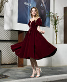 Stain A-line Knee-length Homecoming Dresses