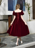 Stain A-line Knee-length Homecoming Dresses