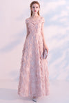 Off-The-Shoulder Feather Floor-Length Prom Dress