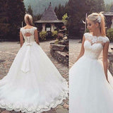 Ball Gown Long Wedding Dress Gorgeous White Tulle Lace Wedding Gown N1568
