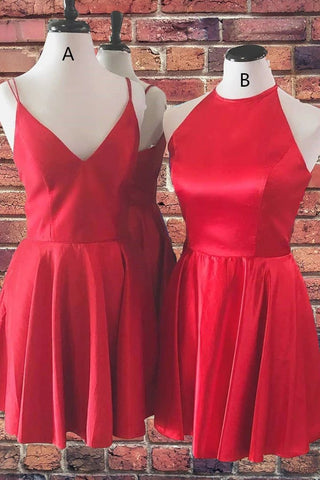 Red A-Line Short Homecoming Dress