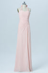 Soft Pink Sweetheart Halter Short Bridesmaid Dresses,Open Back Simple Bridesmaid Gowns