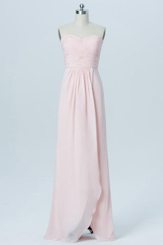 Soft Pink Sweetheart StraplessShort Bridesmaid Dresses,Open Back Simple Bridesmaid Gowns