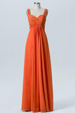 Mandarin Orange Sweetheart Cheap Bridesmaid Dresses,Open Back Simple Bridesmaid Gowns