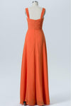 Mandarin Orange Sweetheart Cheap Bridesmaid Dress,Open Back Simple Bridesmaid Gowns OB105