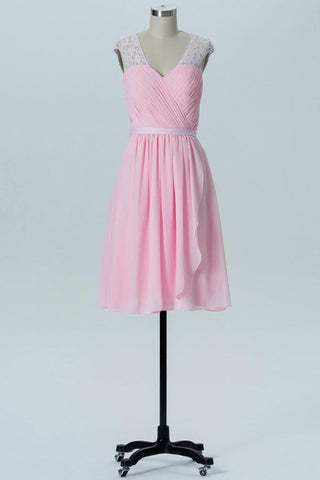 Barely Pink Sweetheart Short Bridesmaid Dresses,Open Back Cheap Bridesmaid Gowns OB110 - bohogown