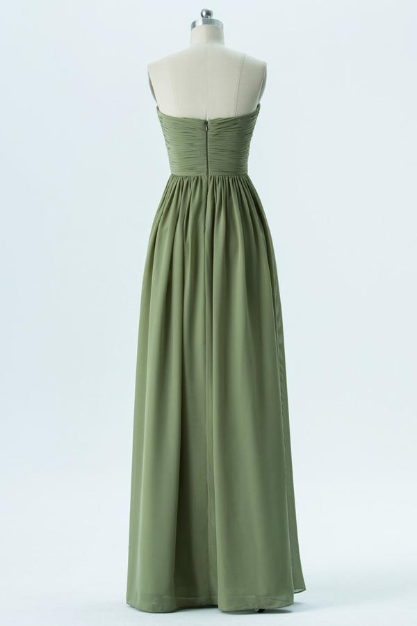 Pale Moss Green Sweetheart Floor Length Bridesmaid Dresses,Mid Back Simple Bridesmaid Gowns OB116 - Ombreprom