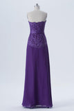 Royal Purple Sleeveless Simple Bridesmaid Dresses,Appliques Floor Length Bridesmaid Gowns OB127 - Ombreprom