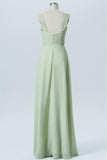 Seafoam Green Sweetheart Sleeveless Simple Bridesmaid Dresses,Mid Back Long Bridesmaid Gowns OB128 - Ombreprom