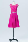 Capped Sleeve Short Bridesmaid Dresses,Sequins Beading Belt Cheap Bridesmaid Gowns OB81 - bohogown